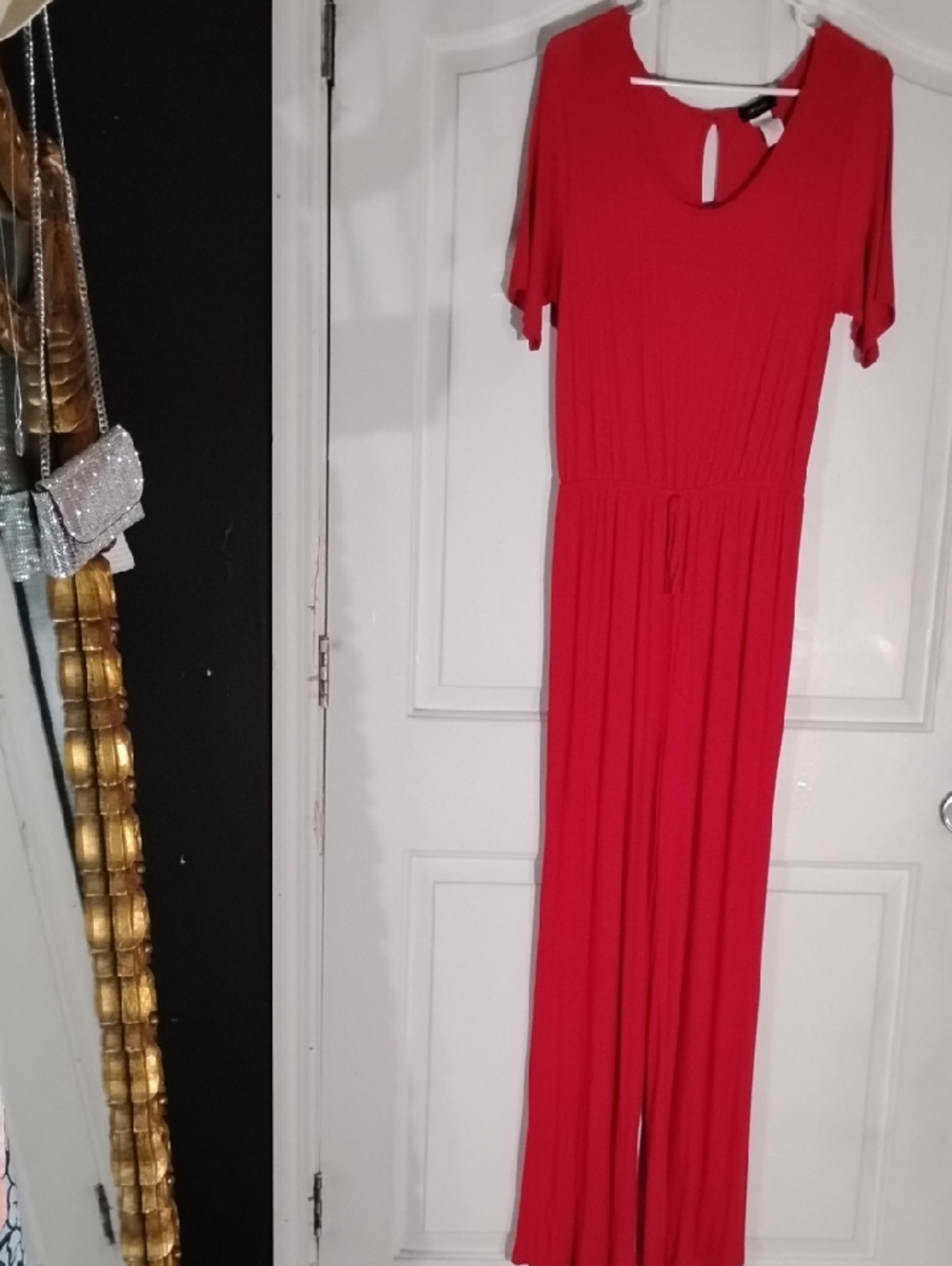 Espresso New Red Jumpsuit L  wide Leg Stretchy (Tall)